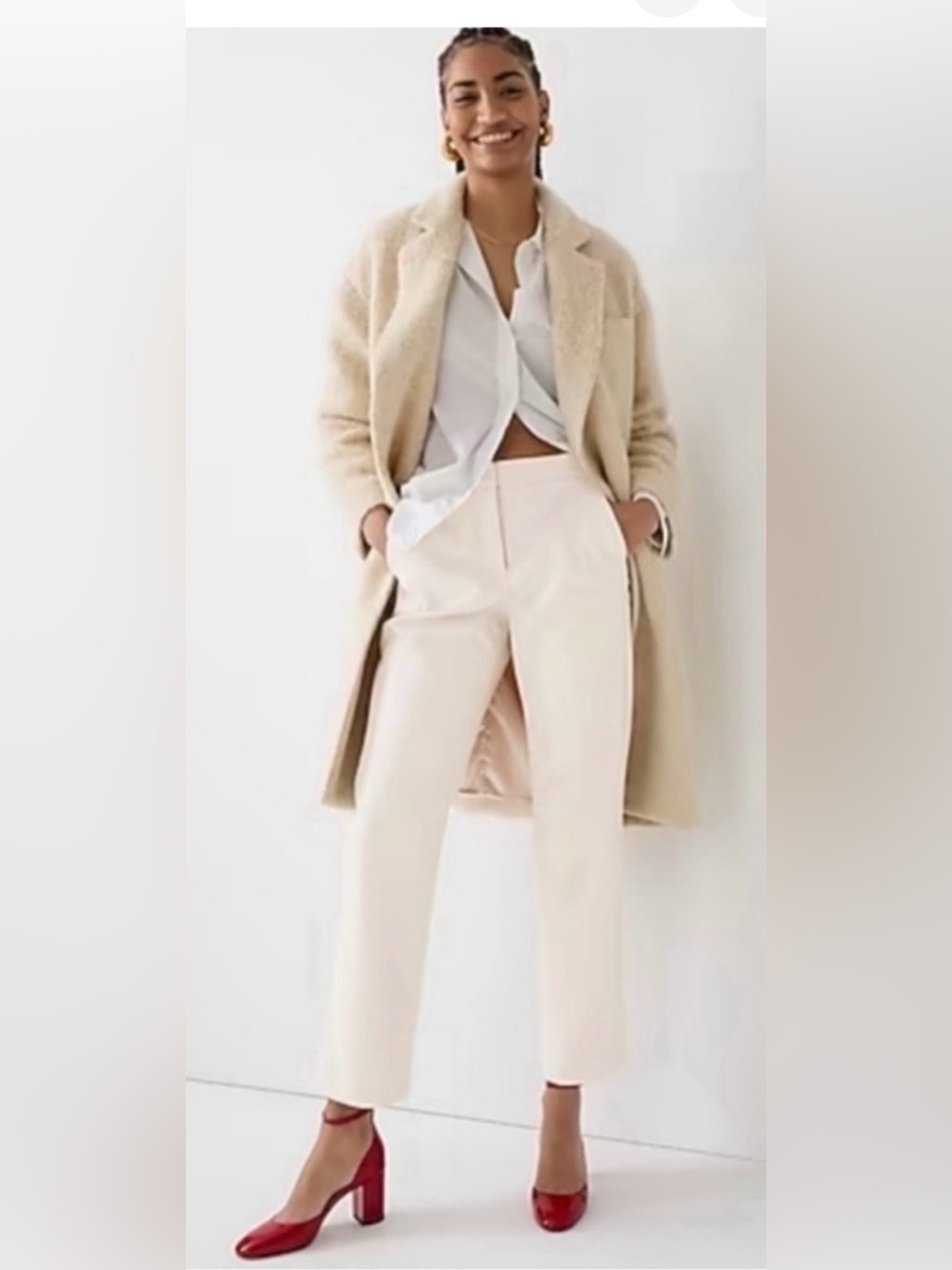 J CREW SZ 10 Kate Bone Faux Leather Pants Excellent Condition